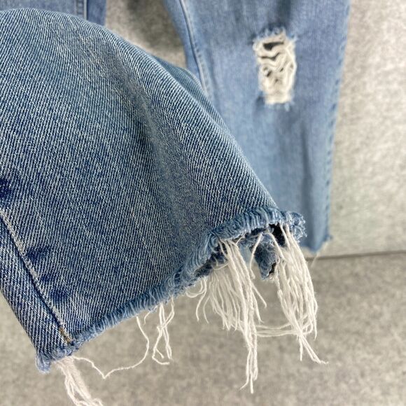 BDG Pax Womens High Rise Distressed Raw Hem Blue Denim Jeans Size 27 - Picture 3 of 10